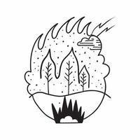 Tree with deforestation imagery concept as A trees profile blended with deforestation imagery symbolizing the impact of climate change on forests Ideal for environmental and conse Dynamics vector