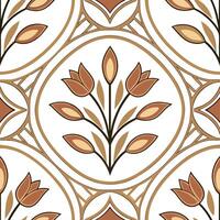 Turkish kilim patterns and tulips seamless tile pattern with earthy tones and traditional designs for cultural decor concept as Earthy toned Turkish kilim patterns and traditional Dynamics vector