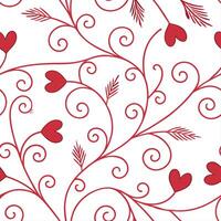 Valentine hearts and cupid arrows seamless tile pattern with romantic symbols and vibrant red tones for elegant decor concept as Romantic cupid arrows and vibrant red hearts arrang Dynamics vector