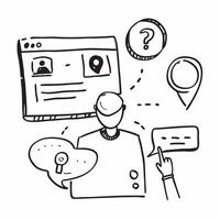 User profile with FAQ navigation concept as A user profile blended with FAQ navigation imagery symbolizing ease of use and efficient support Perfect for website and tech ads in P Dynamics vector