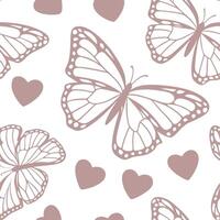 Valentine hearts and butterflies seamless tile pattern with delicate wings and romantic colors for charming decor concept as Delicate butterfly wings and romantic hearts arranged s Dynamics Set 2 vector