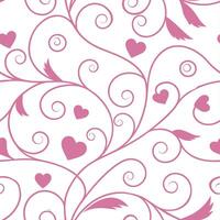 Valentine hearts and cupids seamless tile pattern with playful elements and bright pink tones for cheerful decor concept as Playful hearts and cupids with bright pink tones arrange Dynamics Set 3 vector