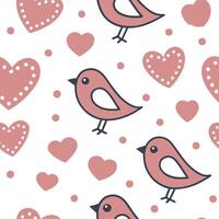 Valentine hearts and love birds seamless tile pattern with romantic symbols and soft pastel hues for elegant decor concept as Romantic love birds and soft pastel hearts arranged se Dynamics Set 3 vector