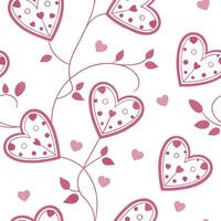 Valentine hearts and love quotes seamless tile pattern with elegant scripts and romantic hues for sentimental decor concept as Elegant script love quotes and romantic hearts arrang Dynamics vector