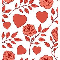 Valentine hearts and roses seamless tile pattern with romantic blooms and soft pink hues for elegant decor concept as Romantic rose blooms and soft pink hearts arranged seamlessly Dynamics Set 3 vector