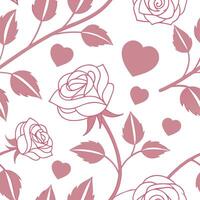 Valentine hearts and roses seamless tile pattern with romantic blooms and soft pink hues for elegant decor concept as Romantic rose blooms and soft pink hearts arranged seamlessly Dynamics Set 4 vector