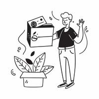 Vegan activist promoting a mockup plant based food box concept as A vegan activist promotes a mockup plant based food box emphasizing ethical eating and sustainability Perfect for Dynamics vector