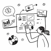 Vendor with performance analytics concept as A vendors profile blended with performance analytics symbolizing the evaluation of performance analytics in vendor management Ideal fo Dynamics vector