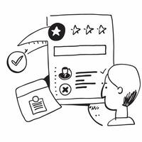 Vendor with service evaluation concept as A vendors profile blended with a service evaluation symbolizing service evaluation in vendor management Ideal for business and vendor rel Dynamics vector