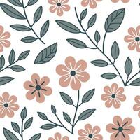 Vintage inspired summer flowers seamless pattern with faded floral prints and soft muted colors for a nostalgic feel concept as Nostalgic summer flower pattern with vintage floral Dynamics vector