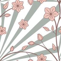 Vintage spring sunshine seamless pattern with muted colors and soft sunburst for retro style spring decor concept as Retro spring sunshine pattern with muted sunburst and soft ligh Dynamics vector