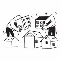 Volunteer building homes in a developing community concept as A volunteer builds homes in a developing community showcasing compassion and teamwork Ideal for charity and humanitar Dynamics vector