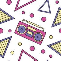 Vintage tile seamless pattern featuring geometric shapes and bold colors inspired by 80s retro design concept as Retro inspired geometric tile pattern with bold colors perfect for Dynamics vector
