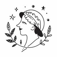 Waitress with autumn leaves concept as A waitresss profile blended with autumn leaves symbolizing the seasonal beauty and comfort of a nature inspired cafe Ideal for cafe and seas Dynamics vector