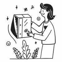 Wellness coach endorsing a mockup plant based food box concept as A wellness coach endorses a mockup plant based food box focusing on holistic health and well being Perfect for we Dynamics vector