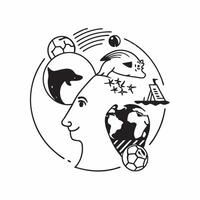 Wildlife biologist with endangered species concept as A wildlife biologists profile blended with endangered species symbolizing hope and conservation efforts to protect wildlife fr Dynamics Set 2 vector