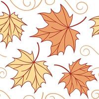Whimsical autumn leaves seamless pattern with swirling leaf shapes and soft gradients for a dreamy fall effect concept as Dreamy autumn leaves pattern with swirling shapes and soft Dynamics vector