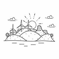 Wind turbines on a hill concept as A picturesque hill with wind turbines capturing the essence of progress and hard work ideal for business presentations needing a clean and motiva Dynamics vector