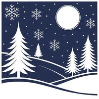 Winter nights seamless pattern with glittering ice crystals soft moonlight and snowy trees for a cold tranquil winter night concept as Tranquil winter night pattern with glittering Dynamics vector