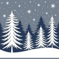Winter nights seamless pattern with frosty trees soft snowflakes and quiet night skies for a calm reflective atmosphere concept as Calm winter night pattern with frosty trees soft Dynamics vector