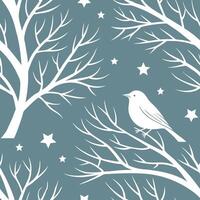 Winter nights seamless pattern with glowing stars icy lakes and frosty branches for a cool winter night atmosphere concept as Cool winter night pattern with glowing stars icy lakes Dynamics Set 2 vector