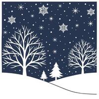 Winter nights seamless pattern with soft snowflakes frosty landscapes and star filled skies for a serene night design concept as Serene winter night pattern with soft snowflakes fr Dynamics vector