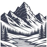 Winter seamless pattern with icy mountains snow capped peaks and frozen lakes for a dramatic winter landscape concept as Dramatic winter landscape pattern with icy mountains snow c Dynamics vector