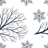 Winter snow seamless pattern with falling snowflakes icy branches and cold textures for a pure frozen effect concept as Pure winter snow pattern with falling snowflakes and icy bra Dynamics vector