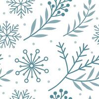 Winter snow seamless pattern with ice crystals frosty branches and winter flowers for a delicate frosty atmosphere concept as Delicate winter snow pattern with ice crystals frosty Dynamics vector