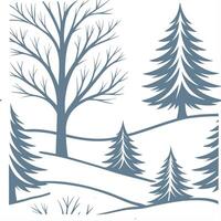 Winter trees seamless pattern with frosted pine trees and light snowfall for a subtle cool seasonal design concept as Cool winter trees pattern with frosted pine trees and light sn Dynamics vector