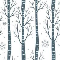 Winter trees seamless pattern with frosted pine trees and light snowfall for a subtle cool seasonal design concept as Cool winter trees pattern with frosted pine trees and light sn Dynamics Set 2 vector