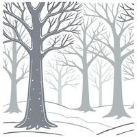 Winter trees seamless pattern with snow covered branches and icy textures for a peaceful cold season design concept as Serene winter trees pattern with snow covered branches and fr Dynamics Set 3 vector