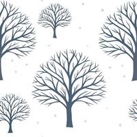 Winter trees seamless pattern with snow covered branches and icy textures for a peaceful cold season design concept as Serene winter trees pattern with snow covered branches and fr Dynamics Set 2 vector