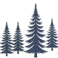 Winter trees seamless pattern with tall pine trees and light snow for a serene winter forest scene concept as Serene winter trees pattern with pine trees and light snow ideal for a Dynamics Set 2 vector
