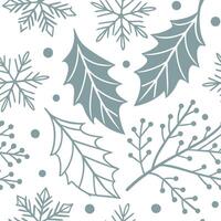 Winter whites seamless pattern with frost covered leaves snowflakes and icy textures for a delicate cold season feel concept as Delicate winter whites pattern with frost covered le Dynamics vector