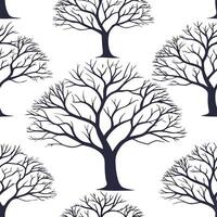 Winter trees seamless pattern with twisted branches and heavy snow for a dramatic cold weather effect concept as Dramatic winter trees pattern with twisted branches and heavy snow Dynamics vector