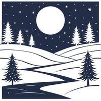 Winter whites seamless pattern with icy lakes snow covered hills and starry skies for a frosty winter night effect concept as Frosty winter night pattern with icy lakes snow covere Dynamics Set 2 vector