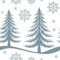 Winter whites seamless pattern with snowflakes frosted trees and soft snow for a serene peaceful winter design concept as Serene winter whites pattern with snowflakes frosted trees Dynamics Set 4 vector