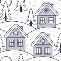 Winter whites seamless pattern with snowflakes frosted trees and soft snow for a serene peaceful winter design concept as Serene winter whites pattern with snowflakes frosted trees Dynamics Set 3 vector