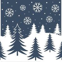 Winter whites seamless pattern with pine trees soft snowflakes and bright stars for a calm winter night sky concept as Calm winter night pattern with pine trees soft snowflakes and Dynamics vector