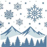 Winter whites seamless pattern with snowflakes frosted trees and soft snow for a serene peaceful winter design concept as Serene winter whites pattern with snowflakes frosted trees Dynamics Set 2 vector