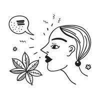 Womans profile with a fading flower concept as A womans profile combined with a fading flower representing the delicate nature of farewells and the passage of time Ideal for emoti Dynamics vector