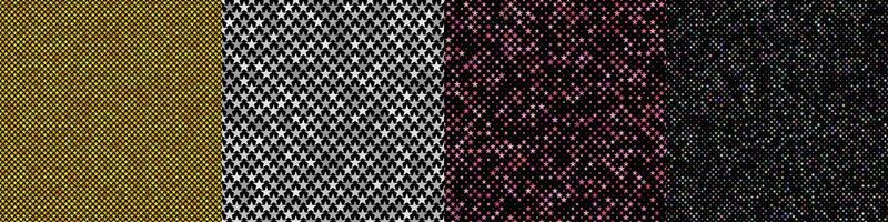 Seamless pentagram star pattern background set vector