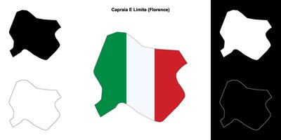 Capraia E Limite, Tuscany outline map set vector
