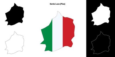 Santa Luce, Tuscany outline map set vector