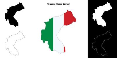 Fivizzano, Tuscany outline map set vector