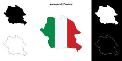 Montespertoli, Tuscany outline map set vector