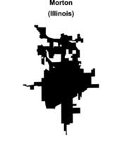 Morton, Illinois blank outline map vector