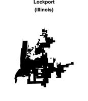Lockport, Illinois blank outline map vector