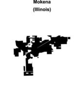 Mokena, Illinois blank outline map vector